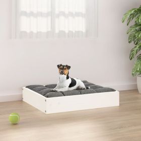 Dog Bed White Solid Pine Wood Small Dog Bed Rectangular