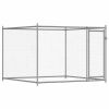 Dog Cage with Door Gray 6.6'x6.6'x4.9'Galvanized Steel