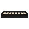 Dog Bed Black Solid pine wood 28.1 x 21.3 x 3.5 in Durable