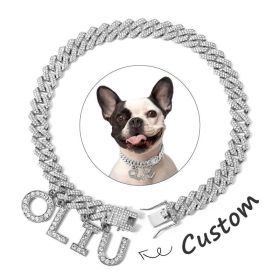Luxury Alloy Dog Firewood Walking Collar (Option: Silver-25cm)
