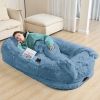 Human Dog Bed, Large Size Fits You and Pets, Washable Faux Fur Dog Bed for People Doze Off, Napping Orthopedic Dog Bed, Present Plump Pillow, Blanket