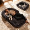 71"x43"x9" Dog Beds for Large Dogs, Foldable Plush Washable Dog Bed for People Doze Off, Orthopedic Dog Beds for Humans Size